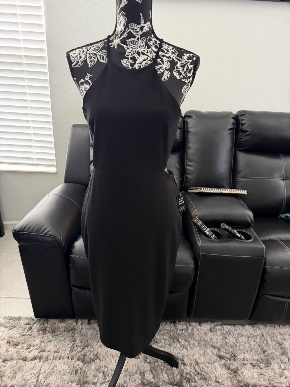 Express Black Midi Halter Dress